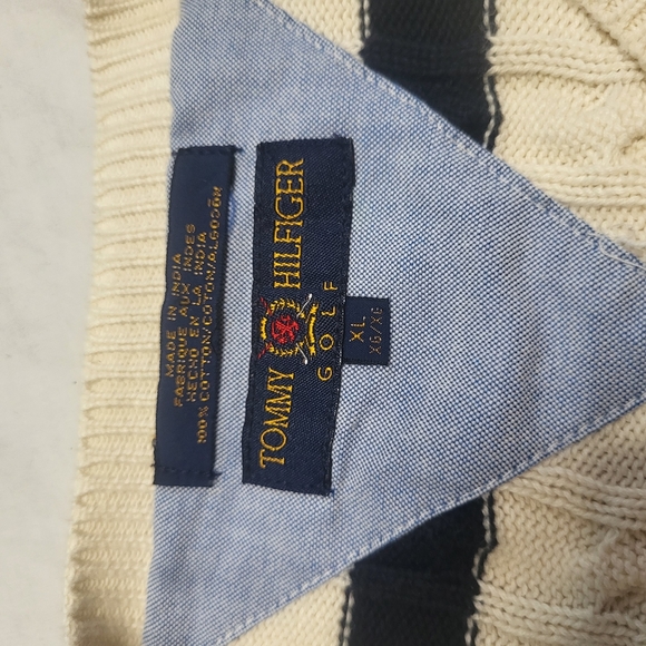 Tommy Hilfiger Golf Grandpacore Cable Knit Striped Sweater Mens Size XL - Picture 4 of 7
